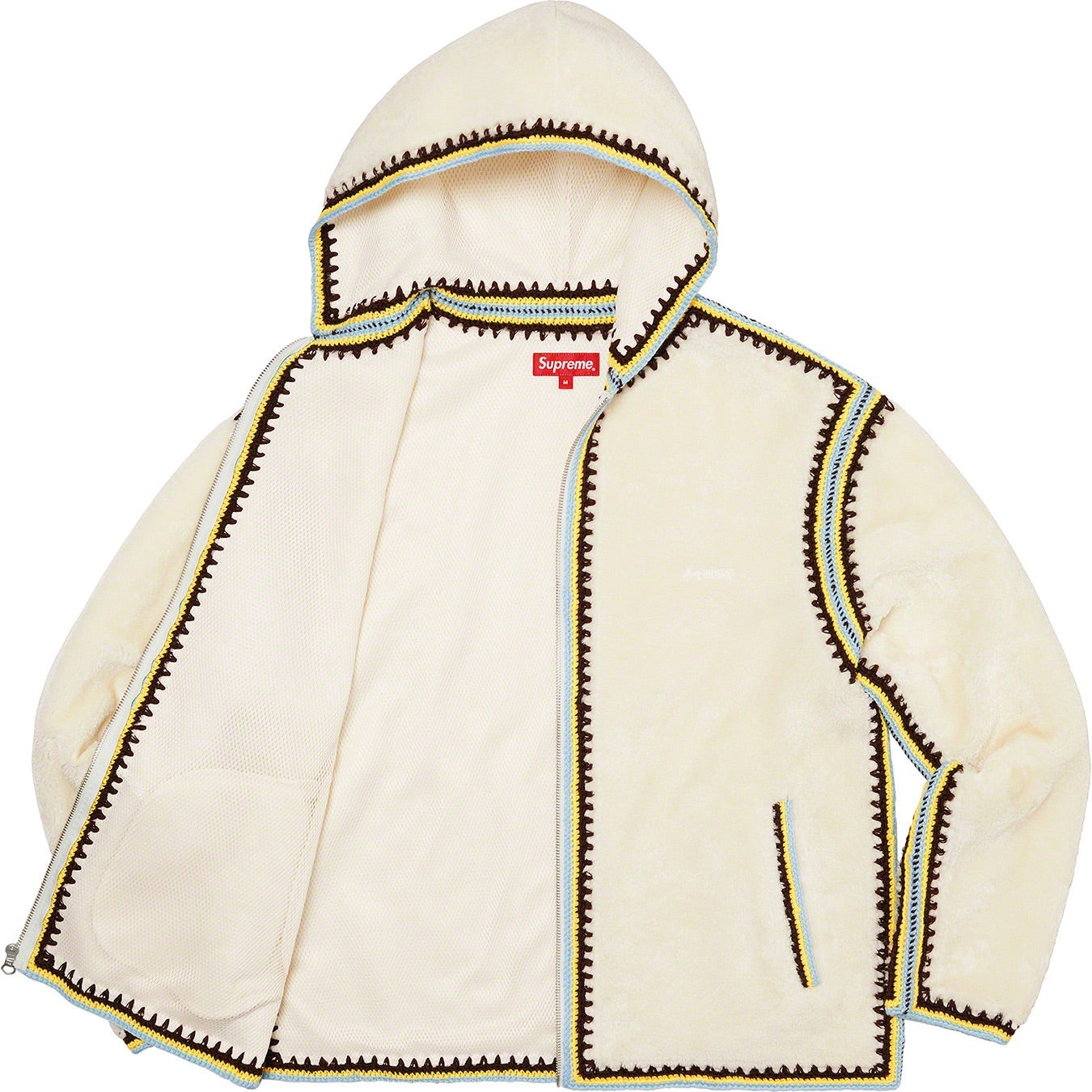 Crochet Edge Hooded Zip Up Top view 8